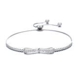 S925 Silver Bow Zircon Bracelet Adjustable Light – Jewelry Gift Ideas — 5