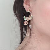 Fourleaf Grass Flower Ring Tassel Earrings – Stylish Gifts — 3