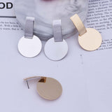 Geometric exaggerated metal wafer earrings – Meaningful Gifts — 3
