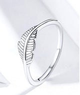 Sterling Silver Ring women's fashion feather – Stylish Gifts — 6