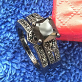 Love heart black gold two-piece ring – Gifts for Couples — 5