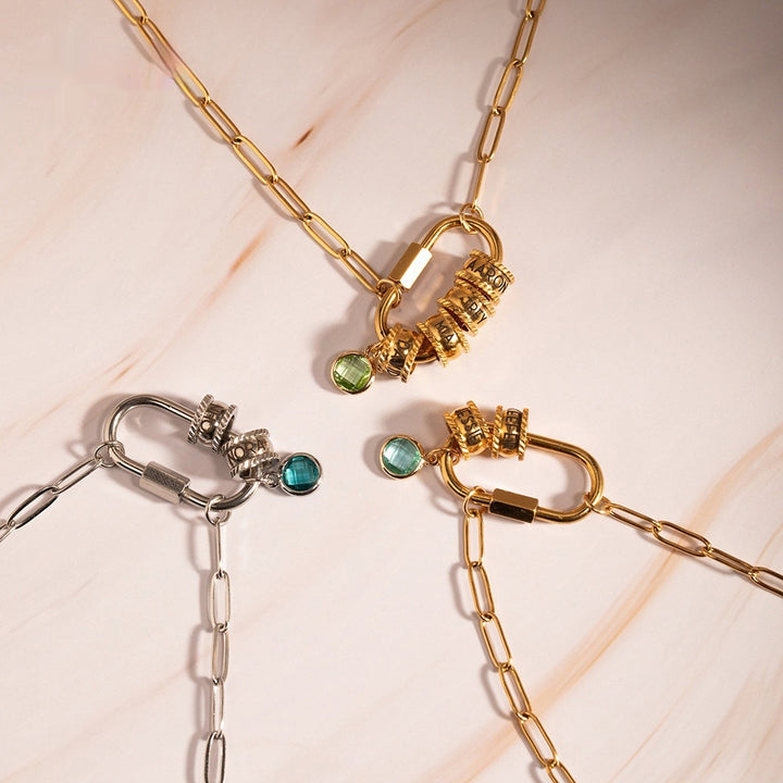 12 Color Birthstone Paperclip Necklace – Jewelry Gift Ideas — 1