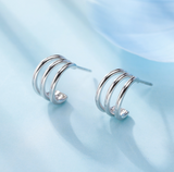 C-shaped hollow line men and women earrings – Gifts for Her — 4