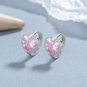 925 Loving Heart In Sterling Silver Zircon Earrings – Gifts for Her — 1