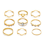 Hollow Love Wave Diamond Combination Ring – Gifts for Couples — 3