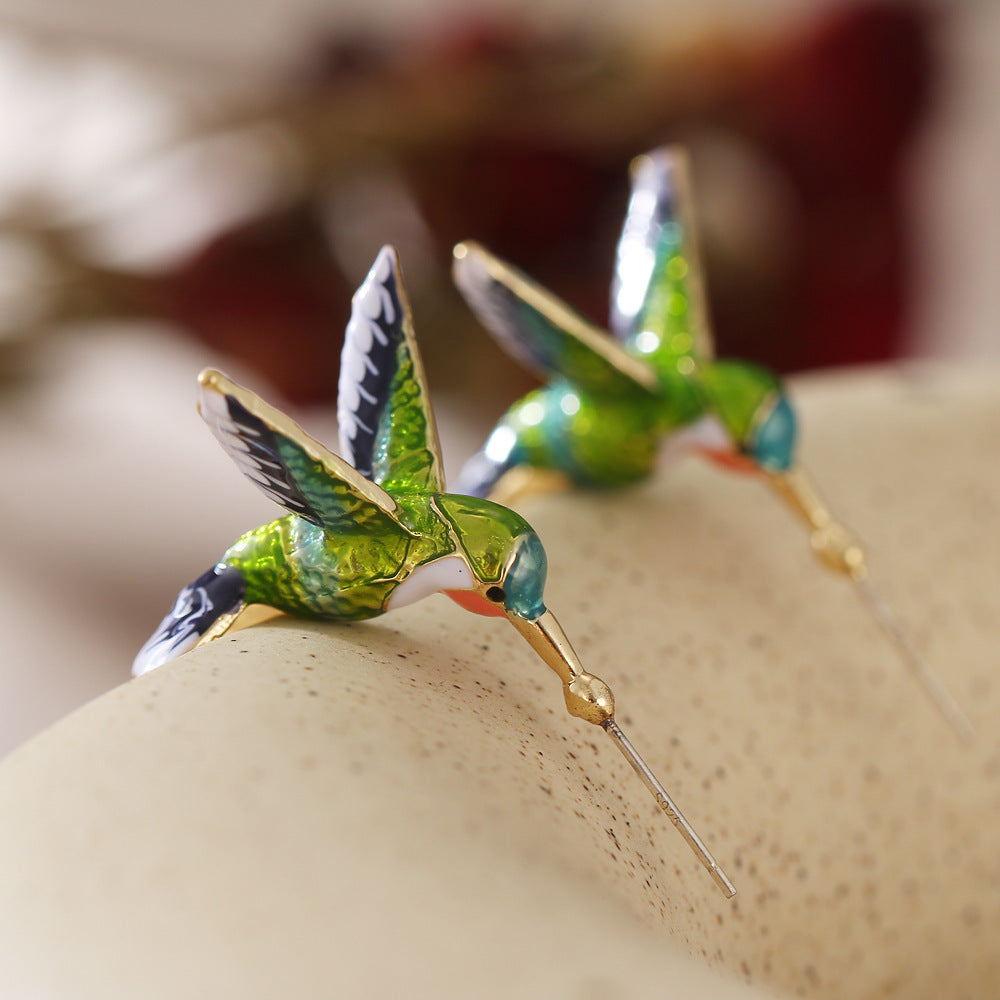Creative Cute Hummingbird Shape Drop Earrings – Holiday Gift Ideas — 1