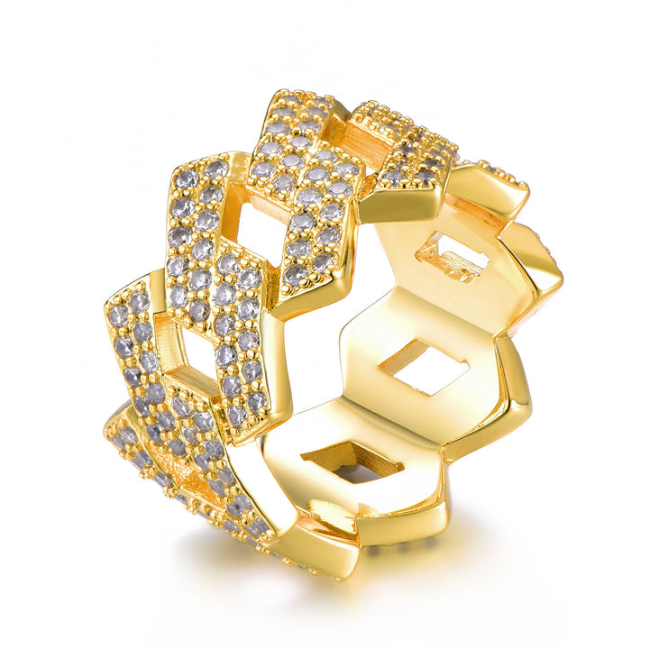 14K Gold Iced Out Prong Ring – Everyday Gifts — 1