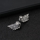 Angel Wings Stud Earrings with Diamonds – Thoughtful Gifts — 6