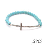 Vintage Beaded Cross Bracelet With Diamond Accessories – Stylish Gifts — 5
