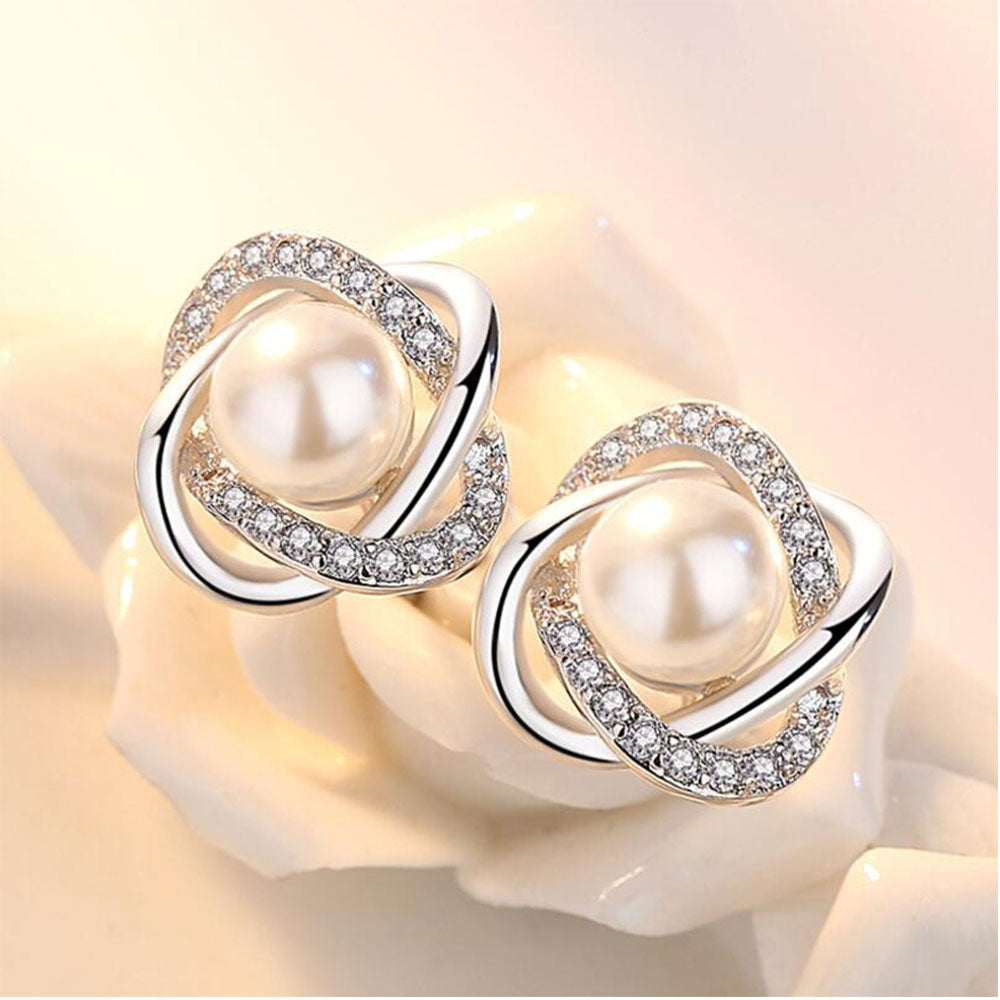 Shell Pearl Twist Earrings – Thoughtful Gifts — 1