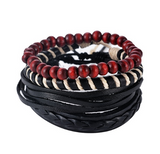 Leather Bracelet Men Multilayer Bead Bracelet – Jewelry Gift Ideas — 14