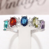 Simplified Geometric Colored Zircon Ring Female – Gifts for Her — 6