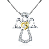 Sterling Silver Guardian Angel Necklace Diamond – Jewelry Gift Ideas — 1
