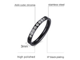 Lady's Ring 3MM Stainless Steel Zircon Ring – Useful Gifts — 2