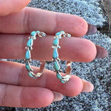 Western Water Drop Turquoise Ear Ring C- Shaped – Thoughtful Gifts — 7
