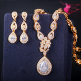 Long Water Drop Zircon Necklace Earrings Bracelet – Jewelry Gift Ideas — 4