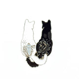 Cartoon black and white couple cat brooch – Jewelry Gift Ideas — 4
