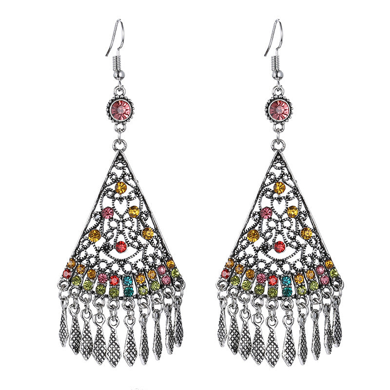 Textured Fan-Shaped Multilayer Earrings Chinese Style – Stylish Gifts — 1