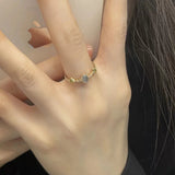 Glass Colorful Gem Ring Female Summer Fashion Net Red – Stylish Gifts — 5