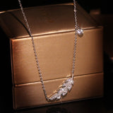 Leaf Necklace Copper Inlaid Zircon Pendant – Jewelry Gift Ideas — 3