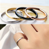 Fashion Simple Smooth Titanium Steel Ring Solid Color – Stylish Gifts — 4