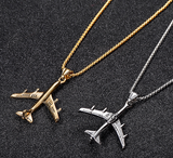 COLLIER AVION -Titanium steel aircraft necklace – Jewelry Gift Ideas — 2