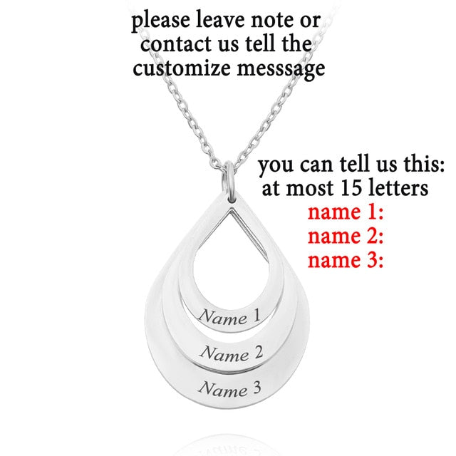 Stainless Steel Three Name Letter Custom Necklace – Jewelry Gift Ideas — 1