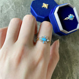 Rhombus Turquoise Natural Opal Opal Ring 925 – Unique Gift Ideas — 9