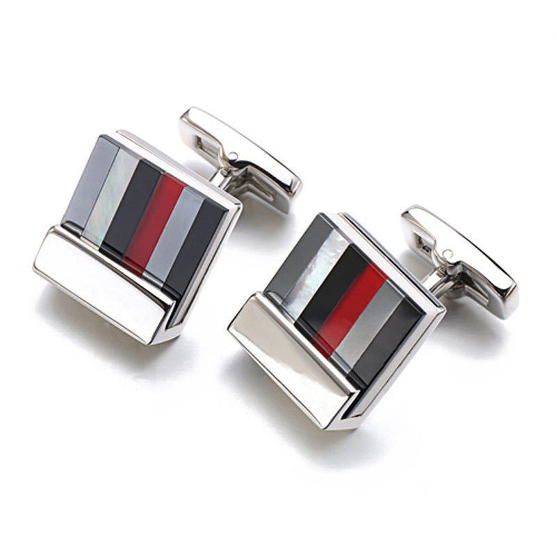 Stained Glass Square Cufflinks Business Shirt French – Surprise Gifts — 1