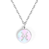 Fashion 12 Constellations White Shell Pendant – Jewelry Gift Ideas — 18