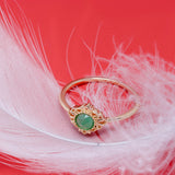 S925 Silver Plated 14K Gold Green Agate Ring – Thoughtful Gifts — 2