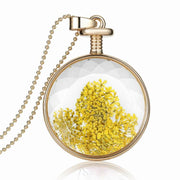 Dried flower specimen multicolor necklace – Jewelry Gift Ideas — 9