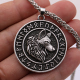Viking Wolf Head Rune Necklace Metal Men's – Jewelry Gift Ideas — 4