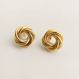 Flower-Shaped Earrings Metal Winding Geometric Hollow – Gifts for Her — 5