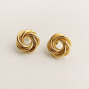 Flower-Shaped Earrings Metal Winding Geometric Hollow – Gifts for Her — 5