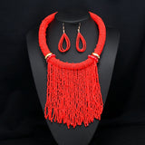 Ethnic Style Tassel Bead Necklace And Earrings Suite – Stylish Gifts — 2