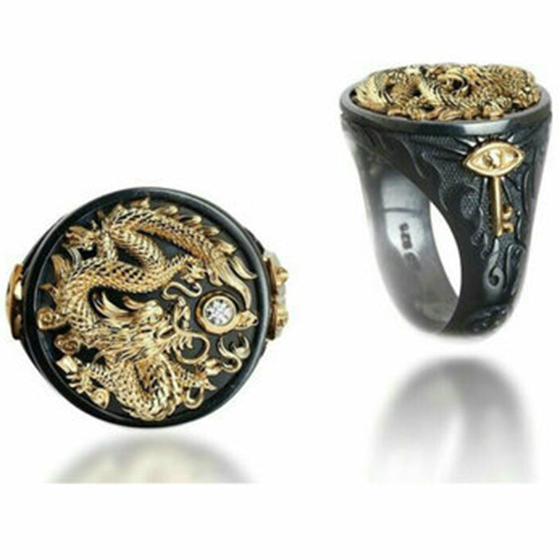 Gold-plated two-tone ring domineering creative Chinese – Gift Ideas — 1