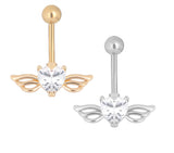 Love Wings Belly Button Ring Love Heart Zircon – Gifts for Couples — 4