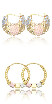 Hollow Rosette Earrings With Gold Contrast – Special Occasion Gifts — 2