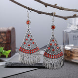 Textured Fan-Shaped Multilayer Earrings Chinese Style – Stylish Gifts — 4