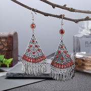 Textured Fan-Shaped Multilayer Earrings Chinese Style – Stylish Gifts — 4