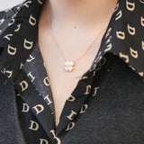 Four Leaf Clover Necklace Pure S925 Silver Zircon – Jewelry Gift Ideas — 5