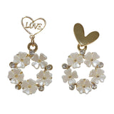 Flower Circle Asymmetric Love Earrings Women – Gifts for Couples — 3