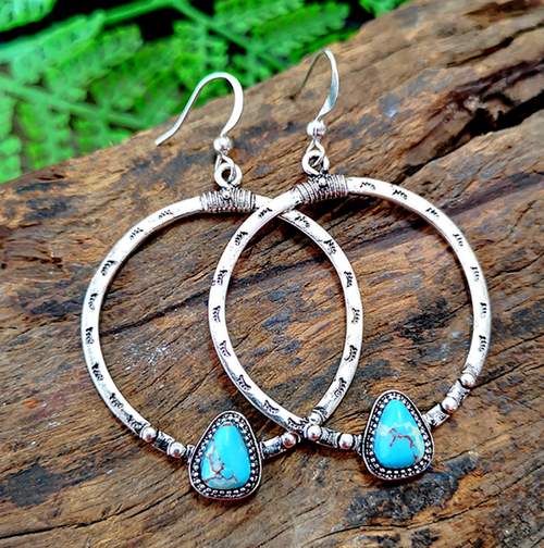 925 plated vintage silver turquoise earrings – Gift Ideas — 1