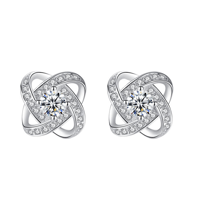 Sterling Silver Four-leaf Clover Earring Necklace – Jewelry Gift Ideas — 1