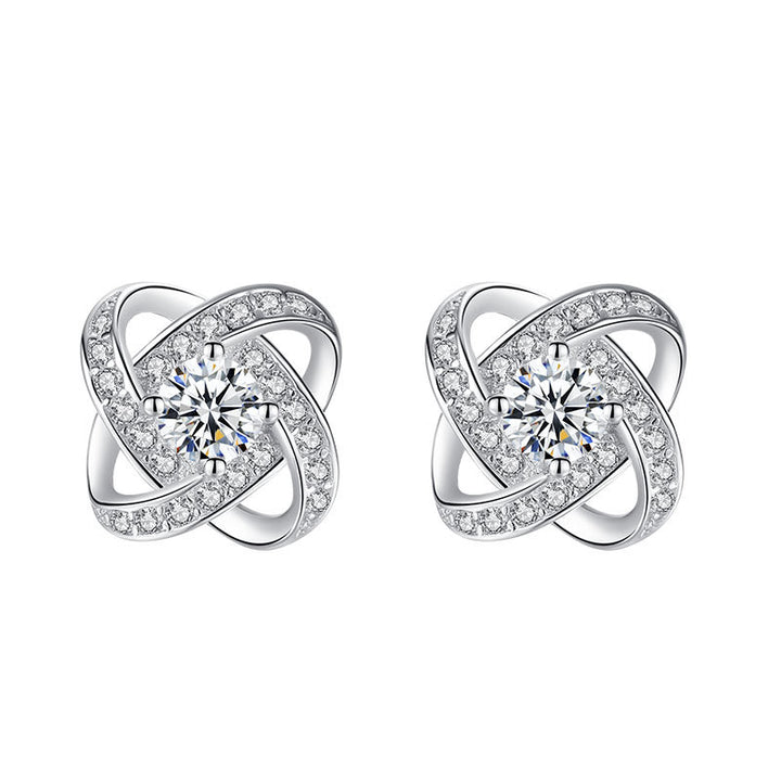 Sterling Silver Four-leaf Clover Earring Necklace – Jewelry Gift Ideas — 1