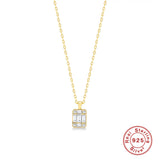 Ins Wind S925 Sterling Silver Square Tag Diamond – Jewelry Gift Ideas — 5