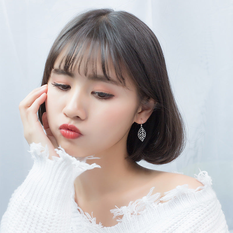 S925 silver Thai silver leaf earrings – Small Gift Ideas — 1