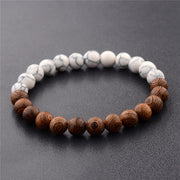 Round wood beaded beaded bracelet – Jewelry Gift Ideas — 5