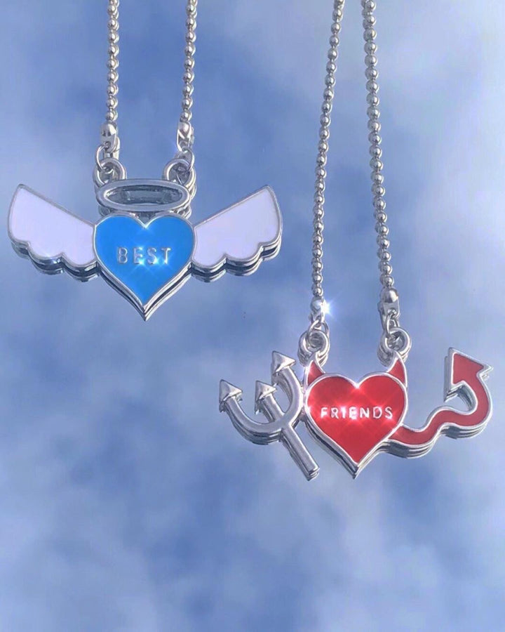 Hip Hop Metal Angel Demon Letter Pendant Necklace – Jewelry Gift Ideas — 1